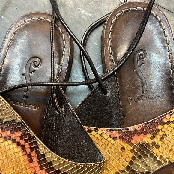Fortuna Valentino Snakeskin Sandals 39.5 - Picture 4 of 15